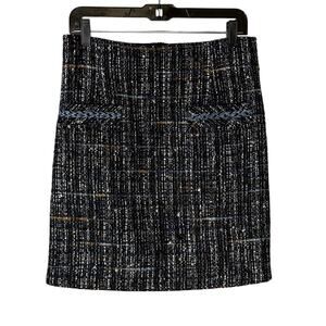 Sandro Marieta Tweed Skirt Navy Mini